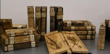 Antigua colección de madera.