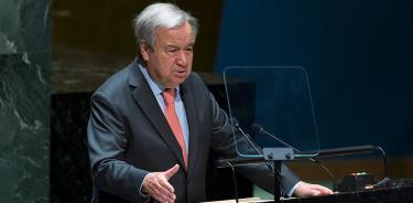 El secretario general de la ONU, António Guterres, habla en la sede de la organización en Nueva York, el 1 de agosto.