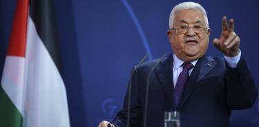 Mahmud Abás, presidente de la Autoridad Nacional Palestina, este martes 16 de agosto de 2022 en una rueda de prensa en Berlín, Alemania.