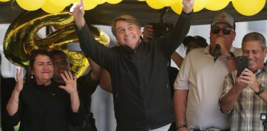 Jair Bolsonaro en el mitin de arranque de campaña en Juiz de Fora, donde fue apuñalado hace cuatro años