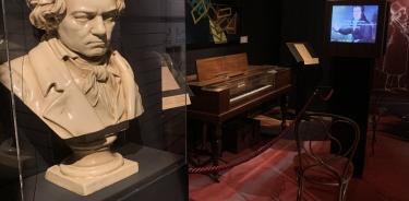 Vista del busto de Beethoven, situado en la exposición permanente de la Casa de la Música de Viena donde se puede participar la atracción interactiva de la 