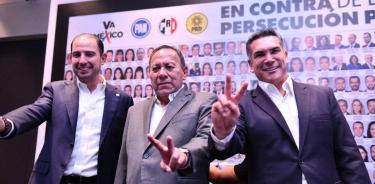 los dirigentes del PAN, PRI y PRD