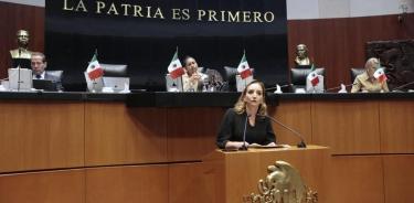 La priista Claudia Ruiz Masssieu en debate sobre Guardia Nacional