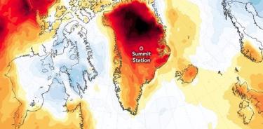 Anomalía de temperaturas en Groenlandia en los prímeros días de septiembre de 2022.