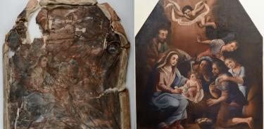 La Capilla de la Virgen de la Asunción y sus obras, en Santa María Ocuilan, pudieron recuperarse por los restauradores.