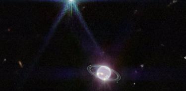 Imagen reciente de Neptuno y sus anillos tomada por el telescopio espacial James Webb.