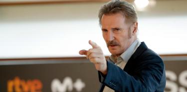 El actor Liam Neeson, posa durante la 70 edición del Festival de Cine de San Sebastián donde presentan su película ‘Marlowe’