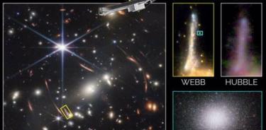 Los investigadores estudiaron la galaxia Sparkler ubicada en el Primer Campo Profundo de Webb y utilizaron JWST para determinar que cinco de los objetos brillantes a su alrededor son cúmulos globulares.