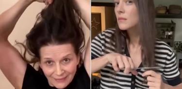 Las actrices Juliette Binoche y Marion Cotillard se graban cortándose el pelo