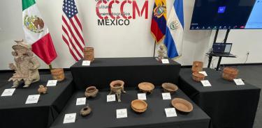 México recupera y devuelve a sus países de origen, 12 piezas arqueológicas de distintas cultura de El Salvador y tres más a Ecuador