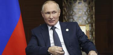 Vladímir Putin, este jueves 13 de octubre de 2022, durante una cumbre con el emir de Qatar en Astaná, Kazajistán.