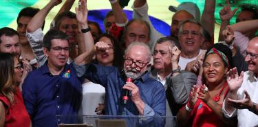 Lula dio su discurso de la victoria desde un hotel en Sao Paulo