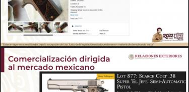 El canciller Marcelo Ebrard, resaltó que fabricantes de armas estadunidenses aprovechan la admiración al narco mexicano, y ponen en cachas el escudo nacional