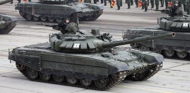 Un tanque soviético T-72, durante un desfile militar ruso en 2016.