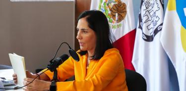 La alcaldesa de Álvaro Obregón durante su comparecencia