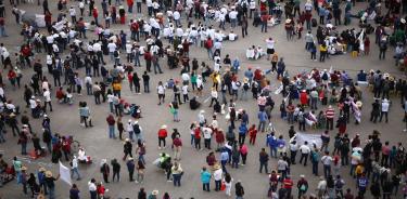 La plancha del Zócalo durante la Marcha del Pueblo