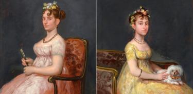 Composición de dos fotografías cedidas por Christie's donde se muestran dos retratos en óleo sobre lienzo ejecutadas por el pintor Francisco de Goya.