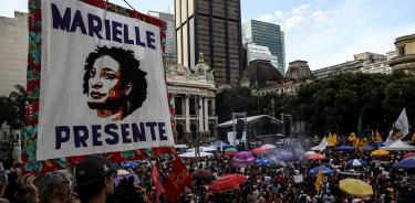 Concentración en conmemoración del segundo aniversario del asesinato de la concejala Marielle Franco, en mayo de 2020 en Río de Janeiro.