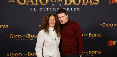 Antonio Banderas y Rosario Flores durante la presentación de la película “El Gato con Botas: El último deseo”