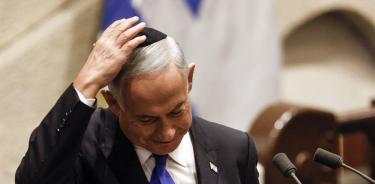 Benjamín Netanyahu este jueve en el parlamento de Jerusalén, tras jurar como primer ministro por sexta vez