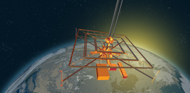 Representación artística del SSPD una vez desplegado en el espacio.