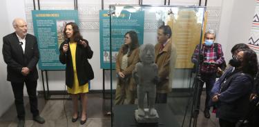 a escultura es parte de las 900 piezas prehispánicas que se encontraron entre las calles Delicias y Buen Tono, en el Centro Histórico de la Ciudad de México.