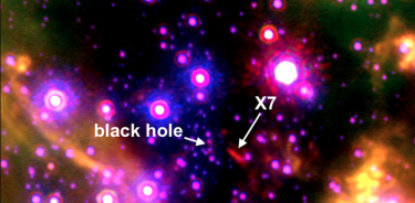 Ubicación de X7 en relación con el agujero negro supermasivo.