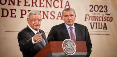 El presidente Andrés Manuel López Obrador y el secretario de Gobernación