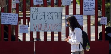 Fachada de la unidad Azcapotzalco de la UAM que también se mantiene en paro feminista