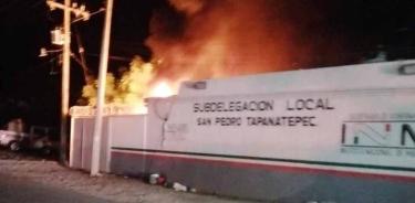 Incendio en la estación migratoria de San Pedro Tapanatepec, Oaxaca, el 12 de mayo de 2019
