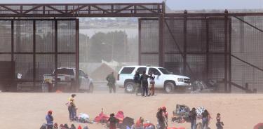 Migrantes en la frontera de México y EU, en Ciudad Juárez.