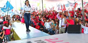 Alejandra del Moral, un día después del debate con militantes de los partidos coaligados
