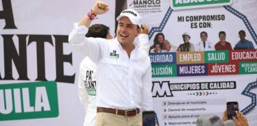 El candidato a gobernador de la Alianza Ciudadana por la Seguridad, Manolo Jiménez Salinas