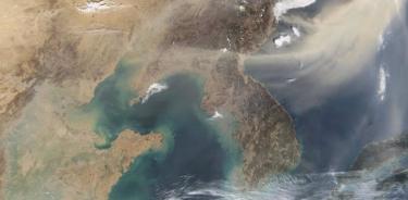Polvo atmosférico en el mar de China.