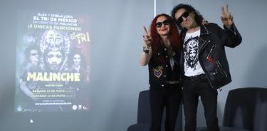 Alex Lora y Chela Lora en conferencia de prensa para anunciar su participación en el musical “Malinche”, de Nacho Cano.