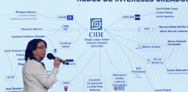 Elena Álvarez-Buylla “mostrando la radiografía de redes de intereses políticos creados” desde el CIDE.