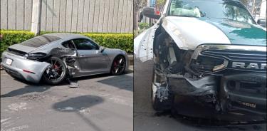 Choque entre patrulla de la SSC y Porsche en Polanco