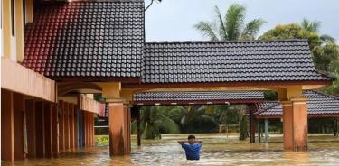 Inundación en Kuala Terengganu, Malasia.