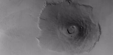 Imagen de Olympus Mons en Marte tomada por Mariner 9.