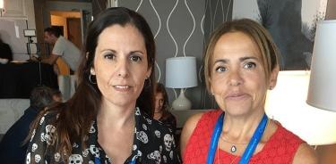Las escritoras María José Riera y Lorena Miraglia.