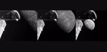 Imágenes de Mercurio tomadas este 19 de junio de 2023 por la nave BepiColombo.