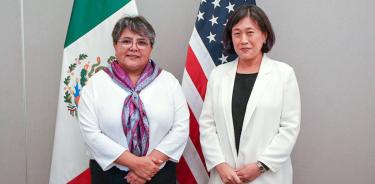 La representante comercial estadounidense, Katherine Tai, y la titular de la Secretaría de Economía (SE) de México, Raquel Buenrostro