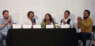 Los organizadores del Festival Internacional de Cine Cannábico, Swald Huerta, Tania Magdaleno Herrera, César Amigo e Iván Librado