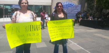 La protesta frente al Museo Nacional de Antropología.