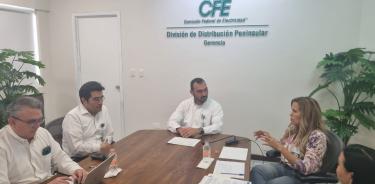 Reunión de trabajo del gobierno del municipio de Solidaridad, Quintana Roo con CFE