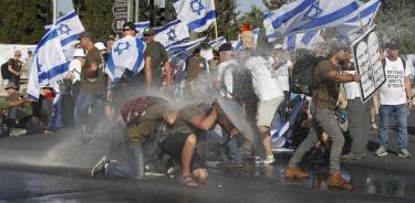 Manifestantes contra la polémica reforma judicial en Jerusalén
