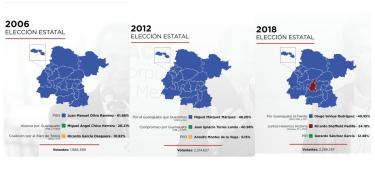 Mapa electoral de elecciones en Guanajuato