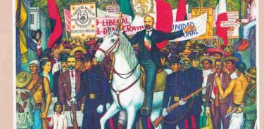 Obra de Juan O'Gorman que representa a Francisco I. Madero en la revolución