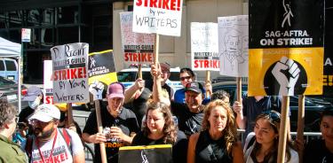 Imagen de la huelga en Hollywood.