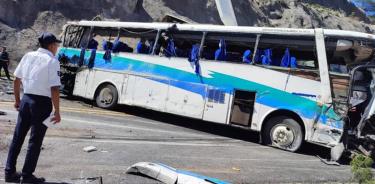 Accidente ocurrido la madrugada de este martes en la autopista Cuacnopalan-Oaxaca donde fallecieron 16 venezolanos